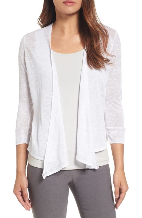 small white cardigan.